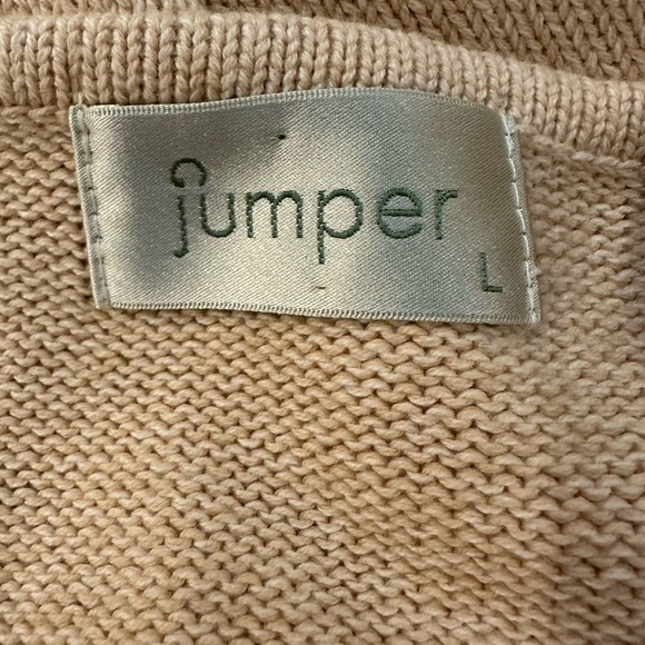 Jumper vintage cardigan floral crochet button front size large 100% cotton - Picture 4 of 5